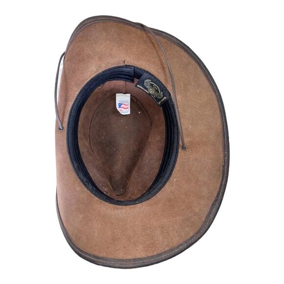 Henschel Mountaineer Brown Leather USA Made Hat Medium - Picture 5 of 8